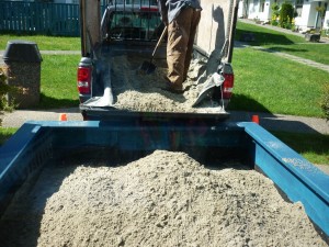 Shovelling in the sand