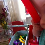 Observing the butterfly using magnifying glass